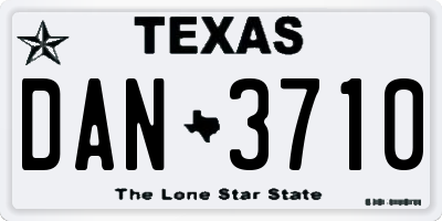 TX license plate DAN3710
