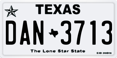 TX license plate DAN3713