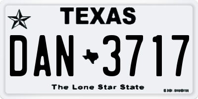 TX license plate DAN3717