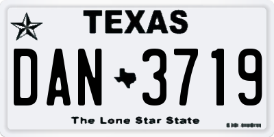 TX license plate DAN3719
