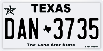 TX license plate DAN3735
