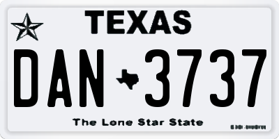 TX license plate DAN3737