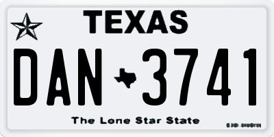 TX license plate DAN3741