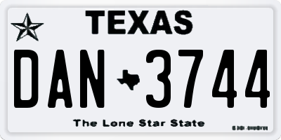 TX license plate DAN3744
