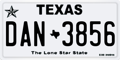 TX license plate DAN3856