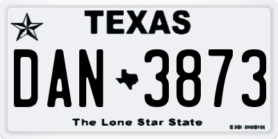 TX license plate DAN3873