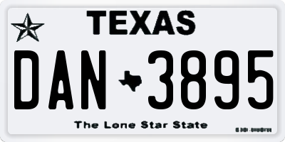 TX license plate DAN3895