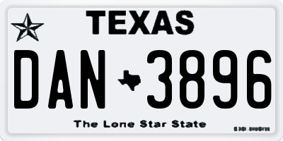 TX license plate DAN3896