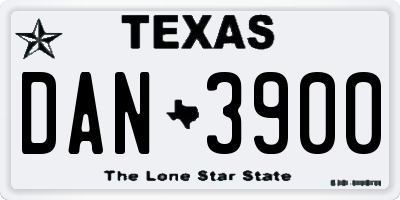 TX license plate DAN3900