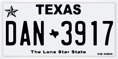 TX license plate DAN3917