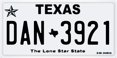 TX license plate DAN3921