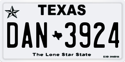 TX license plate DAN3924
