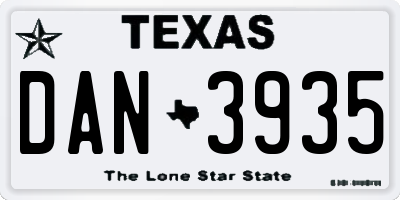 TX license plate DAN3935