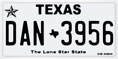 TX license plate DAN3956