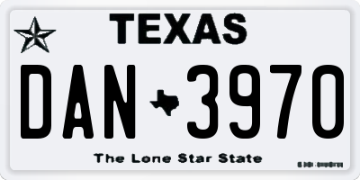 TX license plate DAN3970