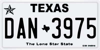 TX license plate DAN3975