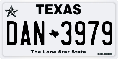 TX license plate DAN3979