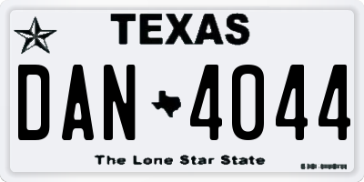 TX license plate DAN4044
