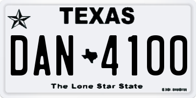 TX license plate DAN4100