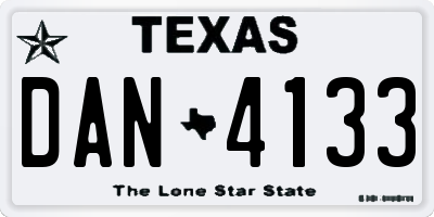 TX license plate DAN4133