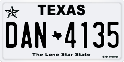 TX license plate DAN4135