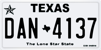 TX license plate DAN4137