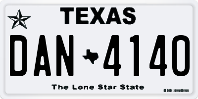 TX license plate DAN4140