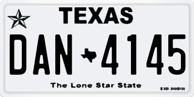 TX license plate DAN4145