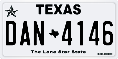 TX license plate DAN4146