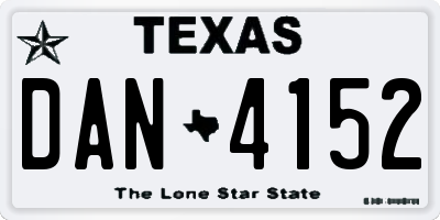 TX license plate DAN4152