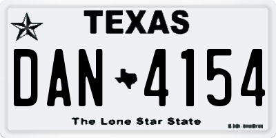 TX license plate DAN4154