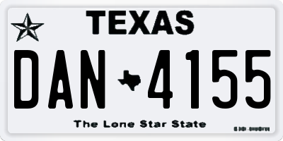 TX license plate DAN4155