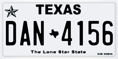 TX license plate DAN4156