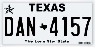 TX license plate DAN4157