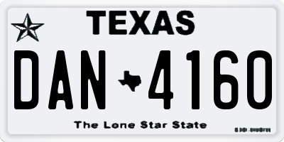 TX license plate DAN4160