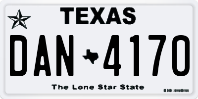 TX license plate DAN4170