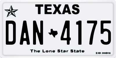 TX license plate DAN4175