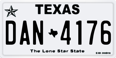 TX license plate DAN4176