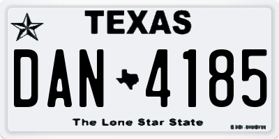 TX license plate DAN4185