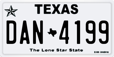 TX license plate DAN4199