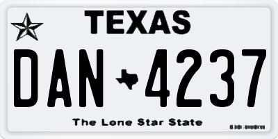 TX license plate DAN4237