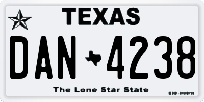 TX license plate DAN4238
