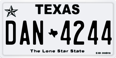 TX license plate DAN4244