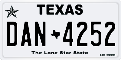 TX license plate DAN4252
