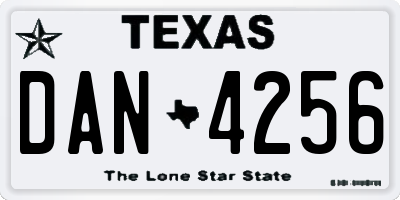 TX license plate DAN4256