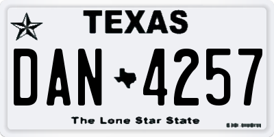 TX license plate DAN4257