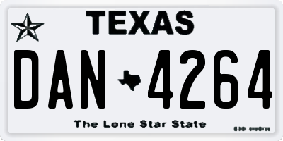 TX license plate DAN4264