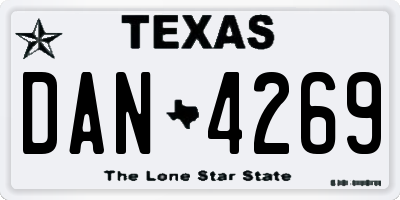 TX license plate DAN4269