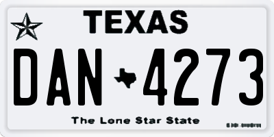 TX license plate DAN4273
