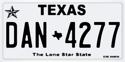 TX license plate DAN4277